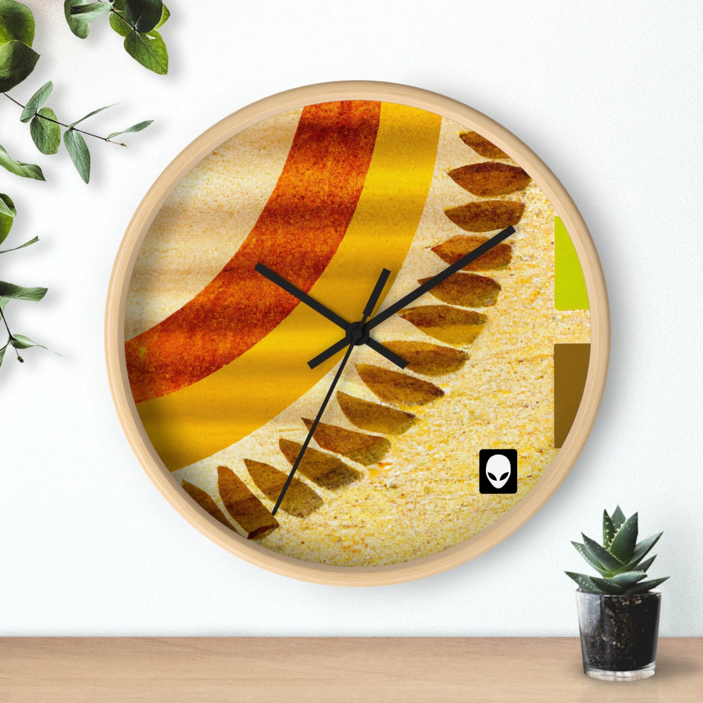 "A Natural Mosaic: Shapes and Colors from the Earth" - The Alien Wall Clock