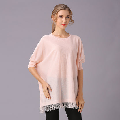 Suéter de punto fino para mujer, ropa de primavera y verano, informal, con aire acondicionado, camisa exterior, jersey de color liso