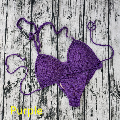 Conjuntos de bikini de crochet hechos a mano Trajes de baño con almohadillas push-up