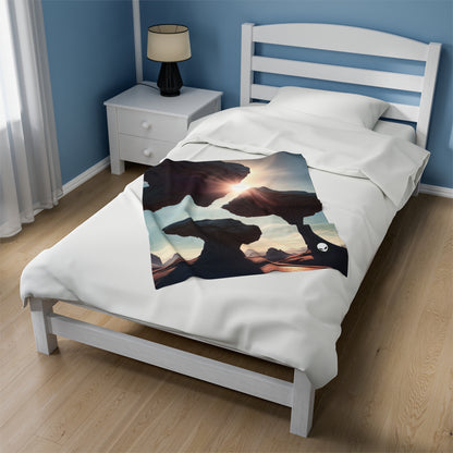 "Alien Landscape Odyssey" - The Alien Velveteen Plush Blanket