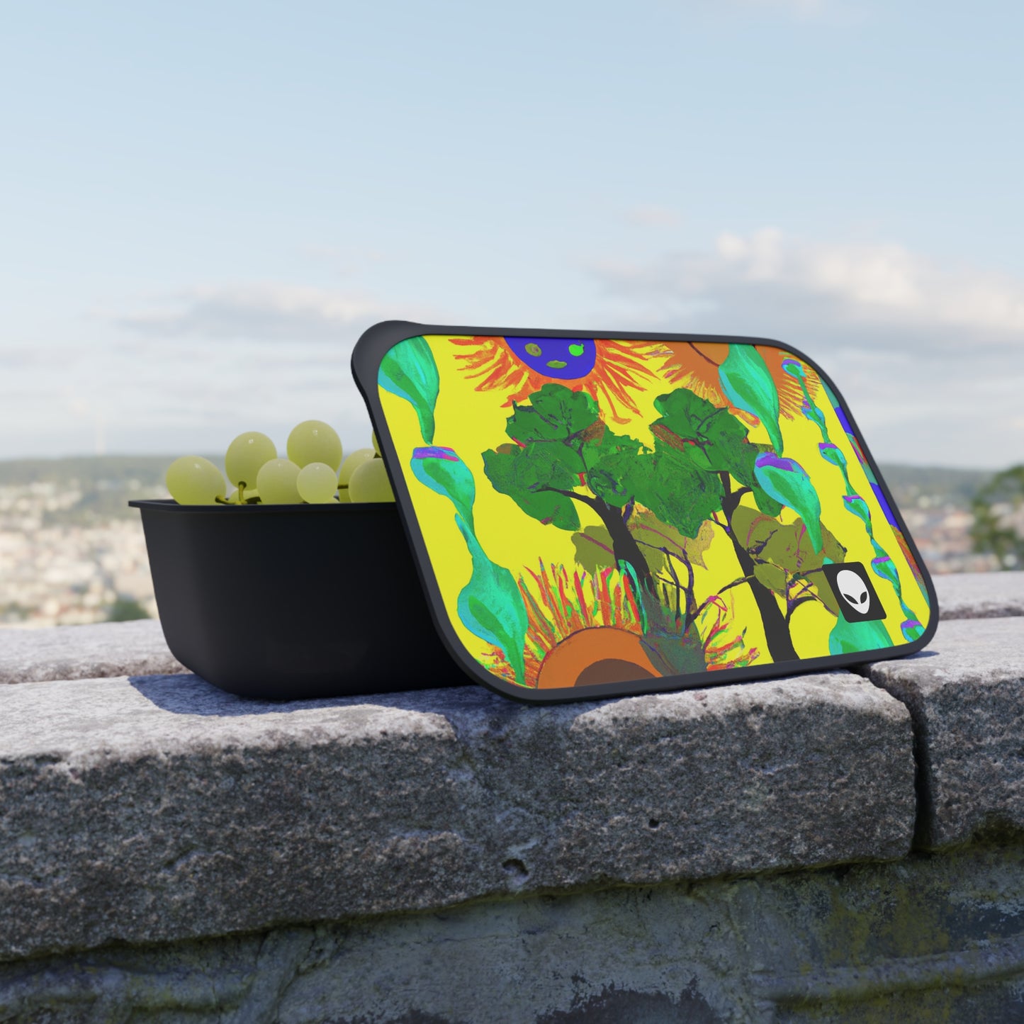 "Collision of Nature's Beauty" - The Alien Eco-friendly PLA Bento Box with Band and Utensils