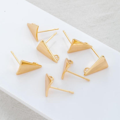 Gold Color Protection 8 12mm Triangle Earrings With Rings