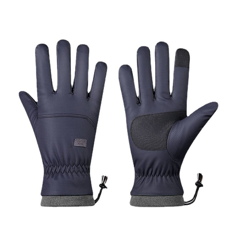 Polyester Gloves Men's And Women's Touch Screen Ski Gloves Outdoor Waterproof Windproof Warm Riding Full Finger Fleece Climbing