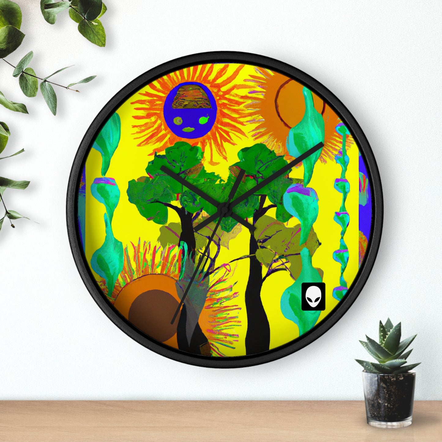 "Collision of Nature's Beauty" - The Alien Wall Clock