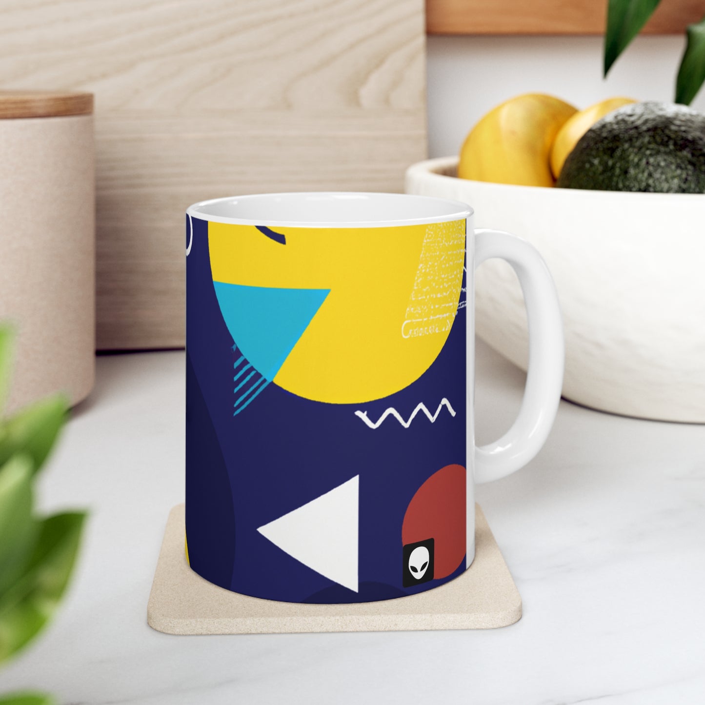 "Geometric Fusion: Bringing Your Vision to Colorful Life" - The Alien Ceramic Mug 11 oz