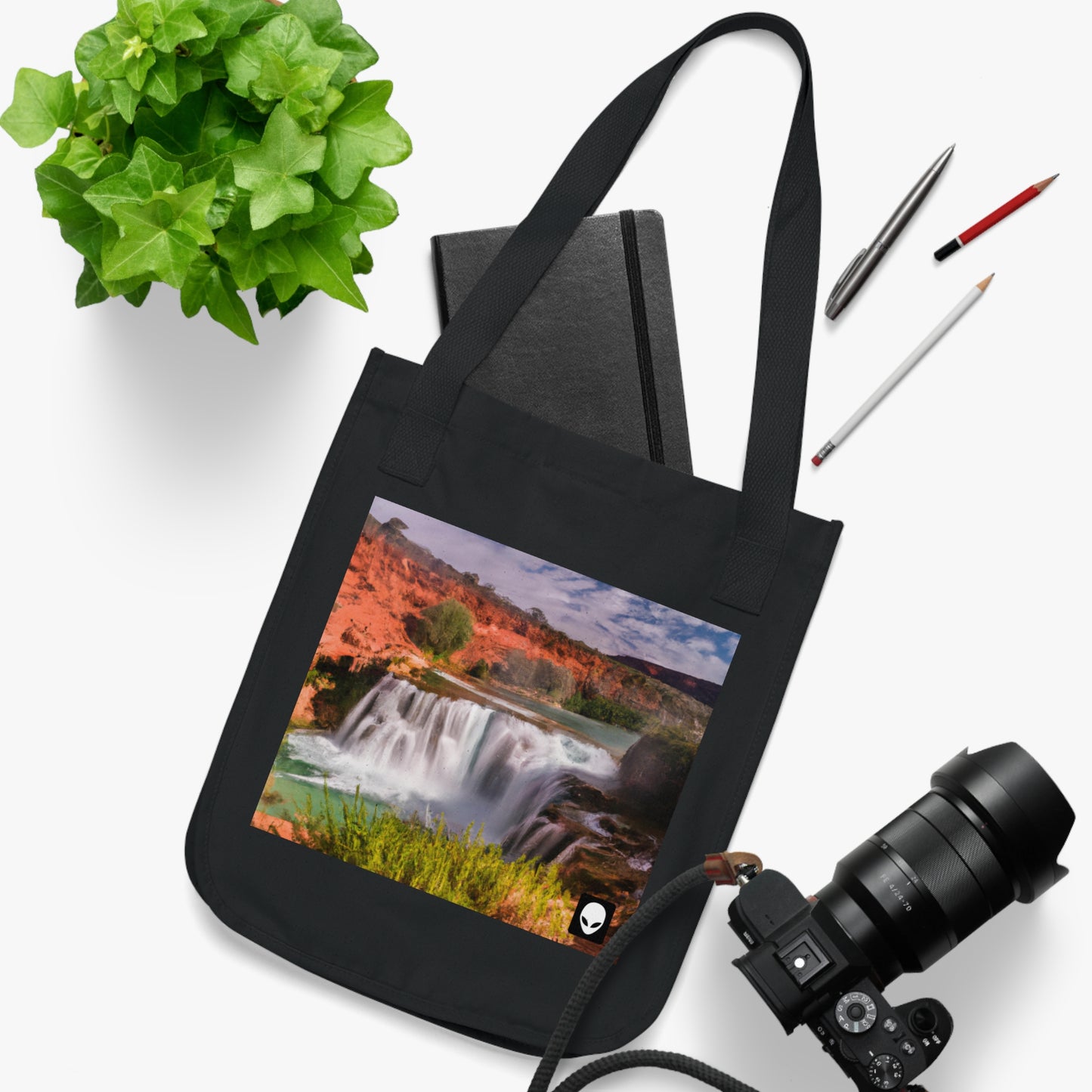 "Capturing Nature's Beauty: Crafting an Iconic Landscape in Vibrant Art" - The Alien Eco-friendly Tote Bag