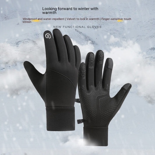 Guantes cálidos con pantalla táctil y forro polar para deportes al aire libre, moda para hombres y mujeres