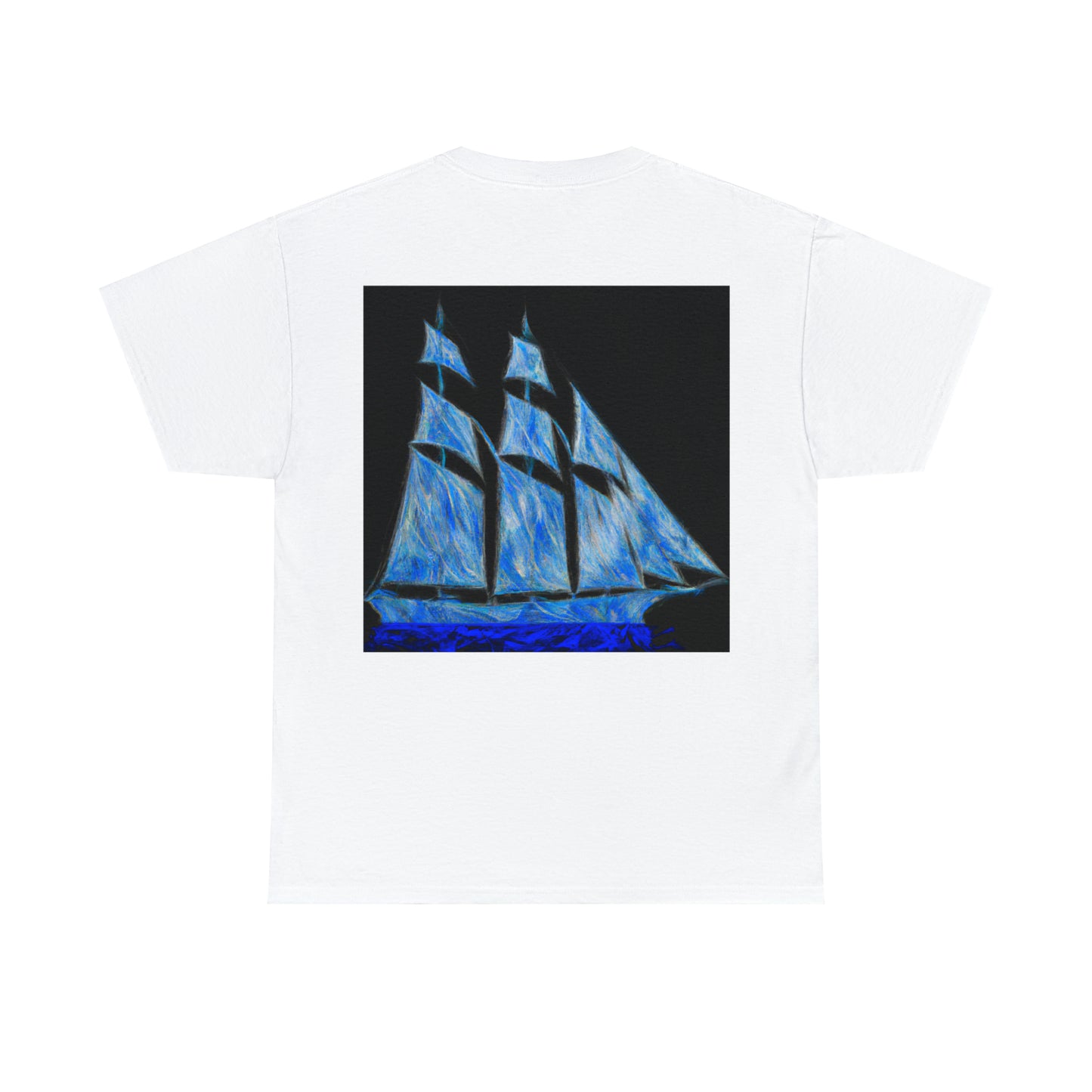 „El velero azul y las velas blancas: Una aventura de libertad en el mar“ – Das Alien-T-Shirt