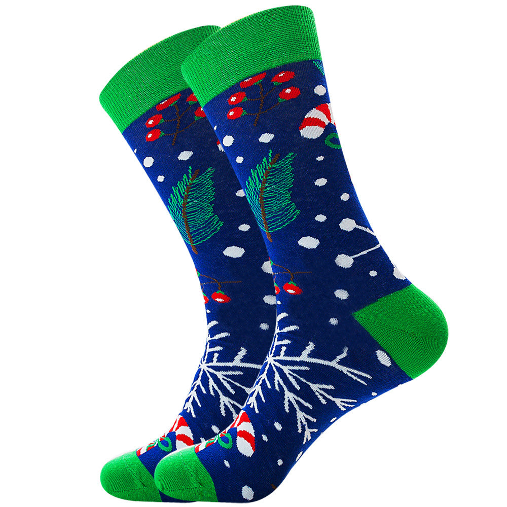 Men's Socks Santa Claus Moose Men's Mid-tube Socks Tide Cotton Socks