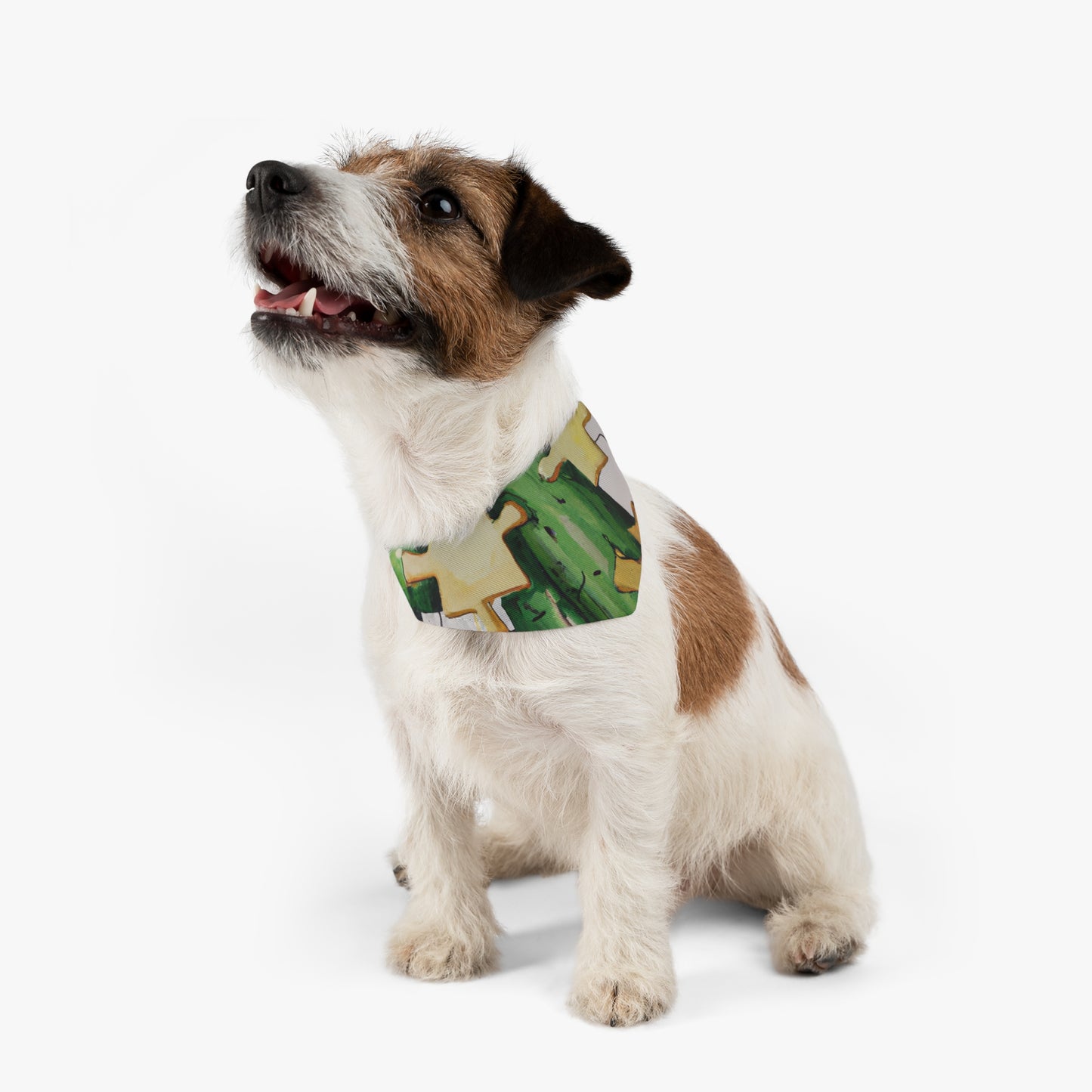 "Cactified Puzzle Time" - El collar de bandana para mascotas alienígenas