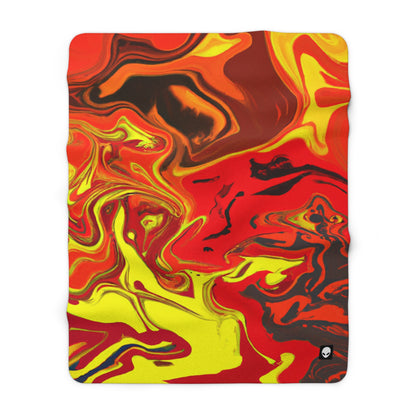 "Abstract Energy in Motion" - The Alien Sherpa Fleece Blanket