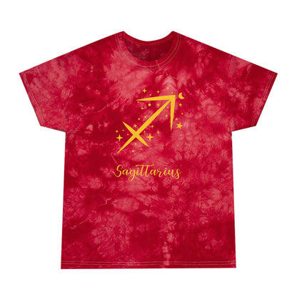 Signo del zodiaco Sagitario: camiseta con efecto tie-dye alienígena, cristal