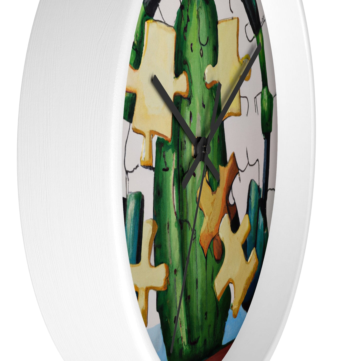 "Cactified Puzzle Time" - The Alien Wall Clock