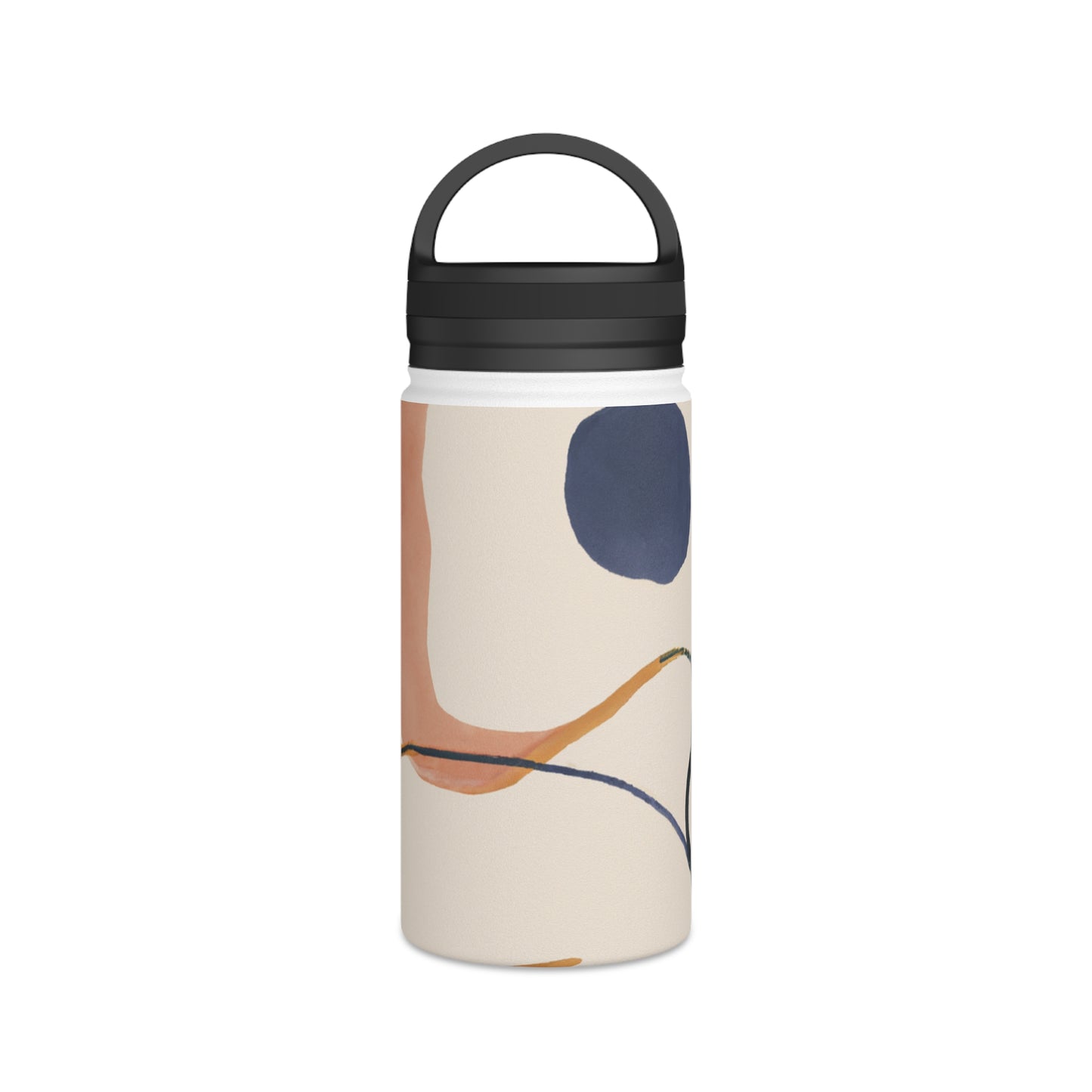 "Geometric Contrast: Exploring Color Through Geometry" - The Alien Stainless Steel Water Bottle, Handle Lid