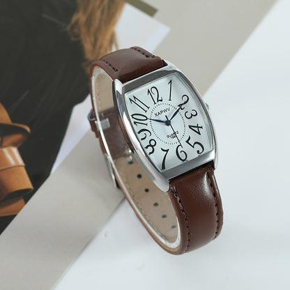 Reloj con cinturón cuadrado Reloj de pareja estilo empresarial