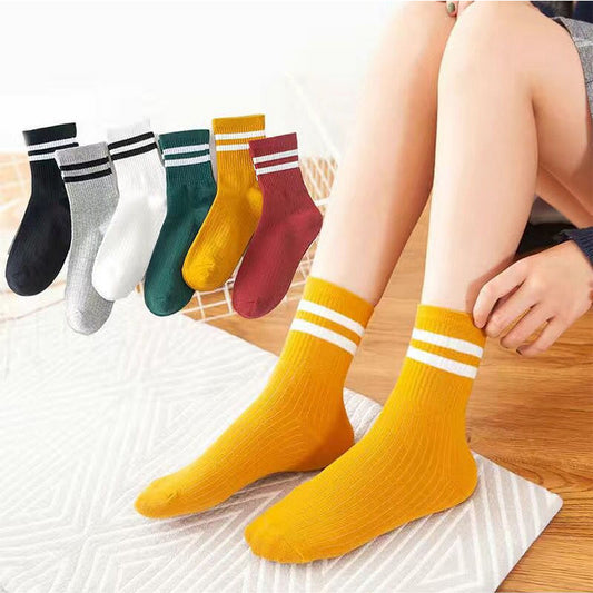 Calcetines finos de tubo medio para hombres y mujeres