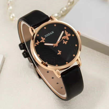 Estudiante Sweet Butterfly Macron Reloj de pulsera de cuarzo de moda todo fósforo