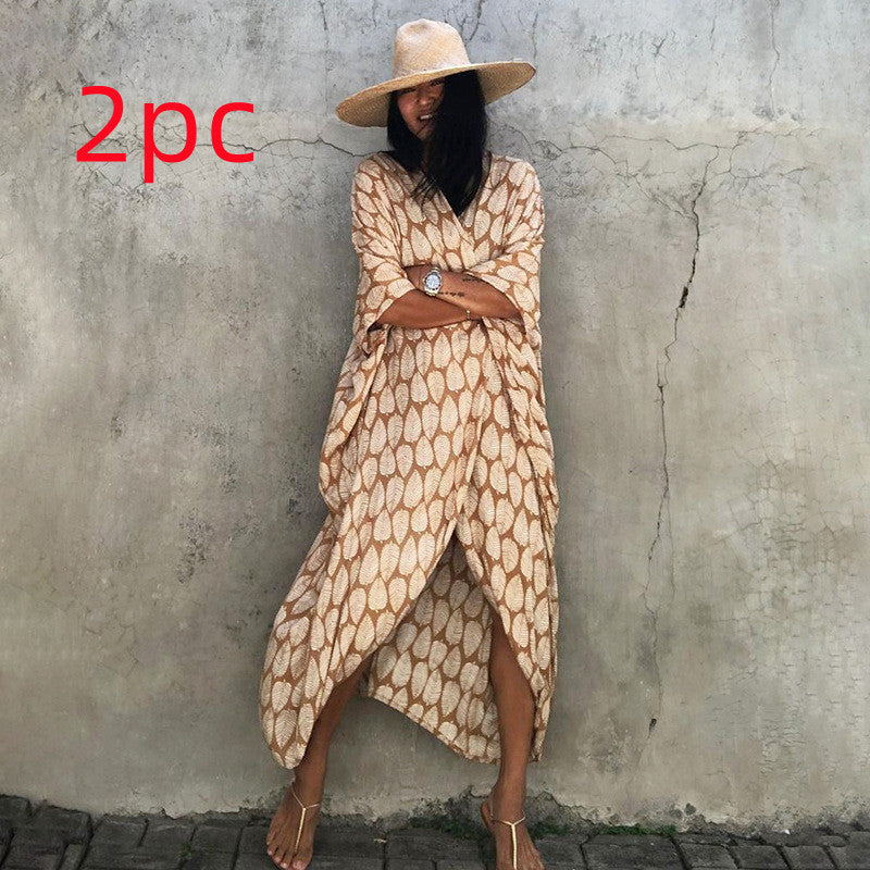 Polyester Ladies Sun Protection Resort Beach Dress Cover Up