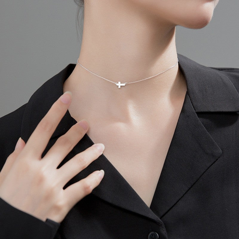 Simple Style Fashion Cross Clavicle Necklace