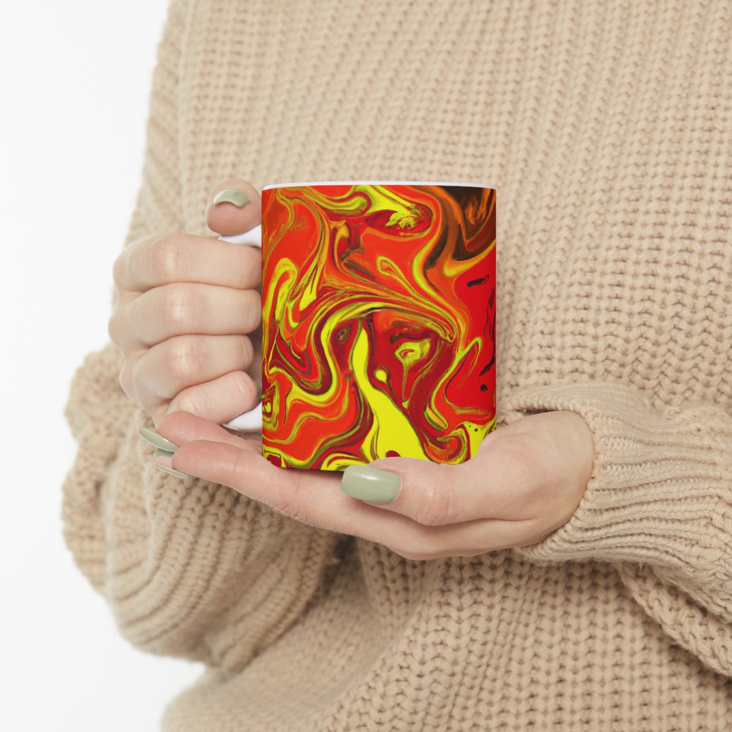 "Abstract Energy in Motion" - The Alien Ceramic Mug 11 oz