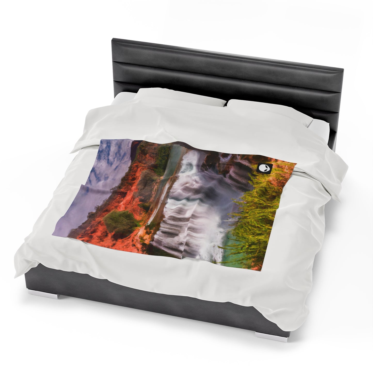 "Capturing Nature's Beauty: Crafting an Iconic Landscape in Vibrant Art" - The Alien Velveteen Plush Blanket