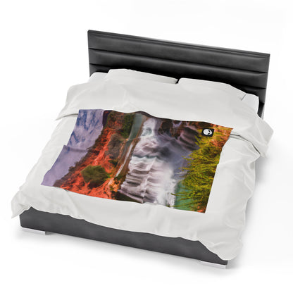 "Capturing Nature's Beauty: Crafting an Iconic Landscape in Vibrant Art" - The Alien Velveteen Plush Blanket