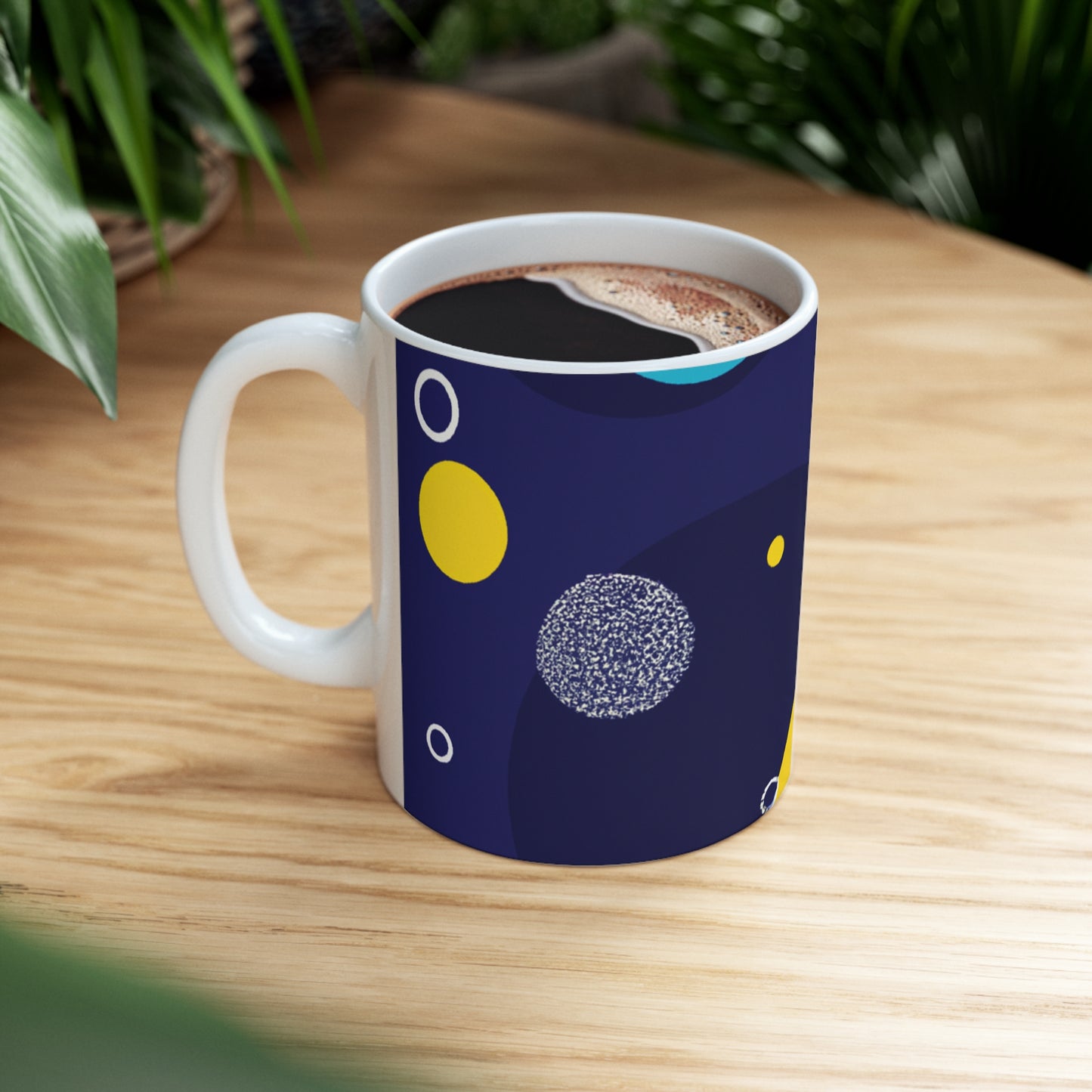 "Geometric Fusion: Bringing Your Vision to Colorful Life" - The Alien Ceramic Mug 11 oz