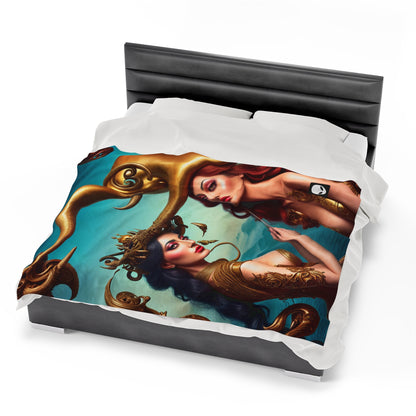 "Metaphorical Madness: An Exploration of Salvador Dali's Surreal Worlds" - The Alien Velveteen Plush Blanket