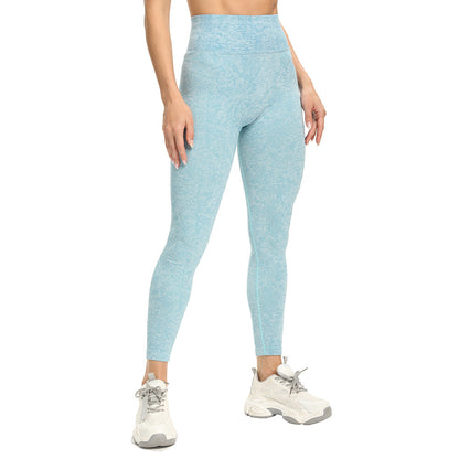 Nylon gestrickte feuchtigkeitsableitende Sport-Fitness-Slim-Leggings für Damen, Yogahose