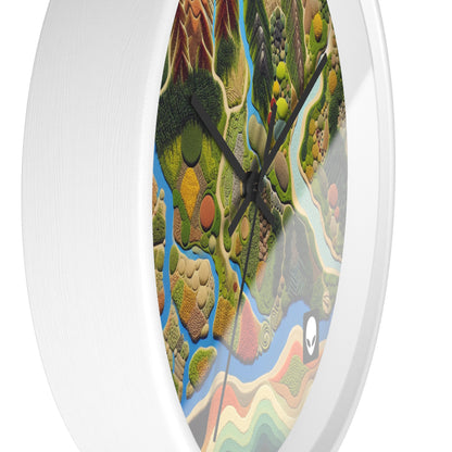 "Mapping Mother Nature: Crafting a Living Mural of Our Region". - The Alien Wall Clock Land Art Style