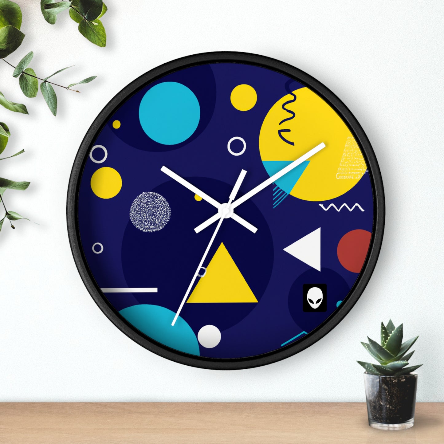 "Geometric Fusion: Bringing Your Vision to Colorful Life" - The Alien Wall Clock