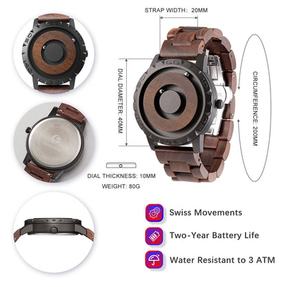 Reloj personalizado para hombre con bola magnética