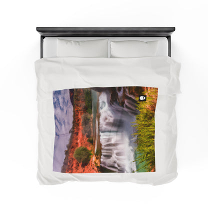 "Capturing Nature's Beauty: Crafting an Iconic Landscape in Vibrant Art" - The Alien Velveteen Plush Blanket