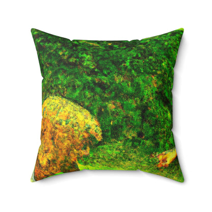 The Fairy and the Brave Adventurer - The Alien Square Pillow