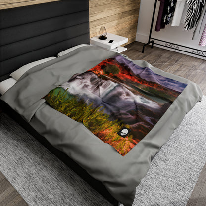 "Capturing Nature's Beauty: Crafting an Iconic Landscape in Vibrant Art" - The Alien Velveteen Plush Blanket