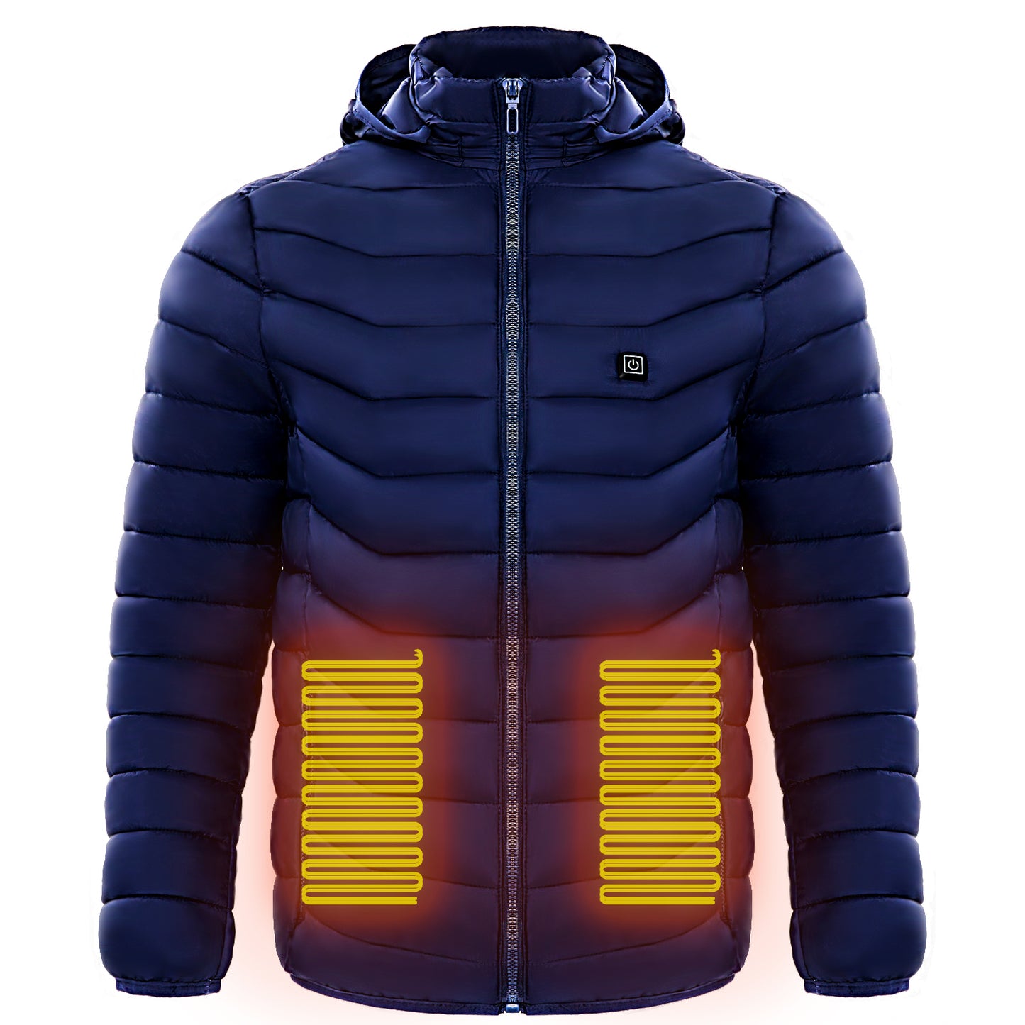 Chaqueta acolchada con calefacción para hombre, abrigo con calefacción eléctrica, capucha aislada, cortavientos, 9 zonas de calor