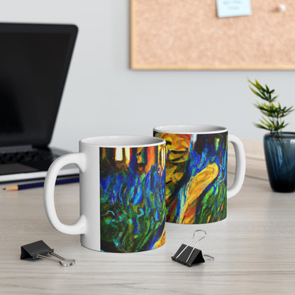 "A Cat Amongst the Celestial Tea Leaves" - The Alien Ceramic Mug 11 oz