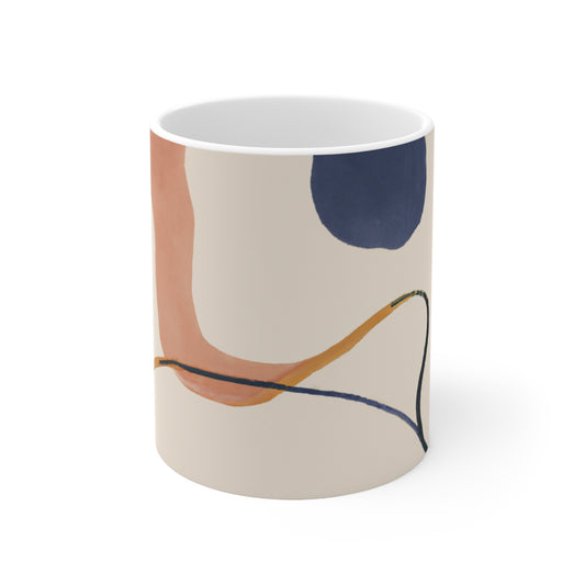 "Geometric Contrast: Exploring Color Through Geometry" - The Alien Ceramic Mug 11 oz