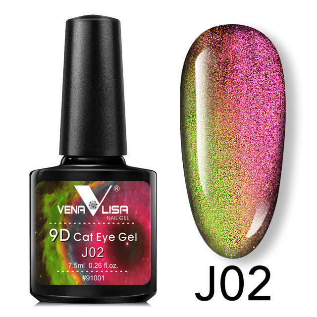 Venalisa 9D Gellack Cat Eye Magic Chameleon Gellack Nagelmaniküre Galaxy Starry Magnetic Mehrfarbig 5 ml Nagelgellack