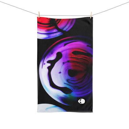 "Exploring Contrasts: A Colorful Dance of Luminance and Chromatic Aberration" - The Alien Hand towel