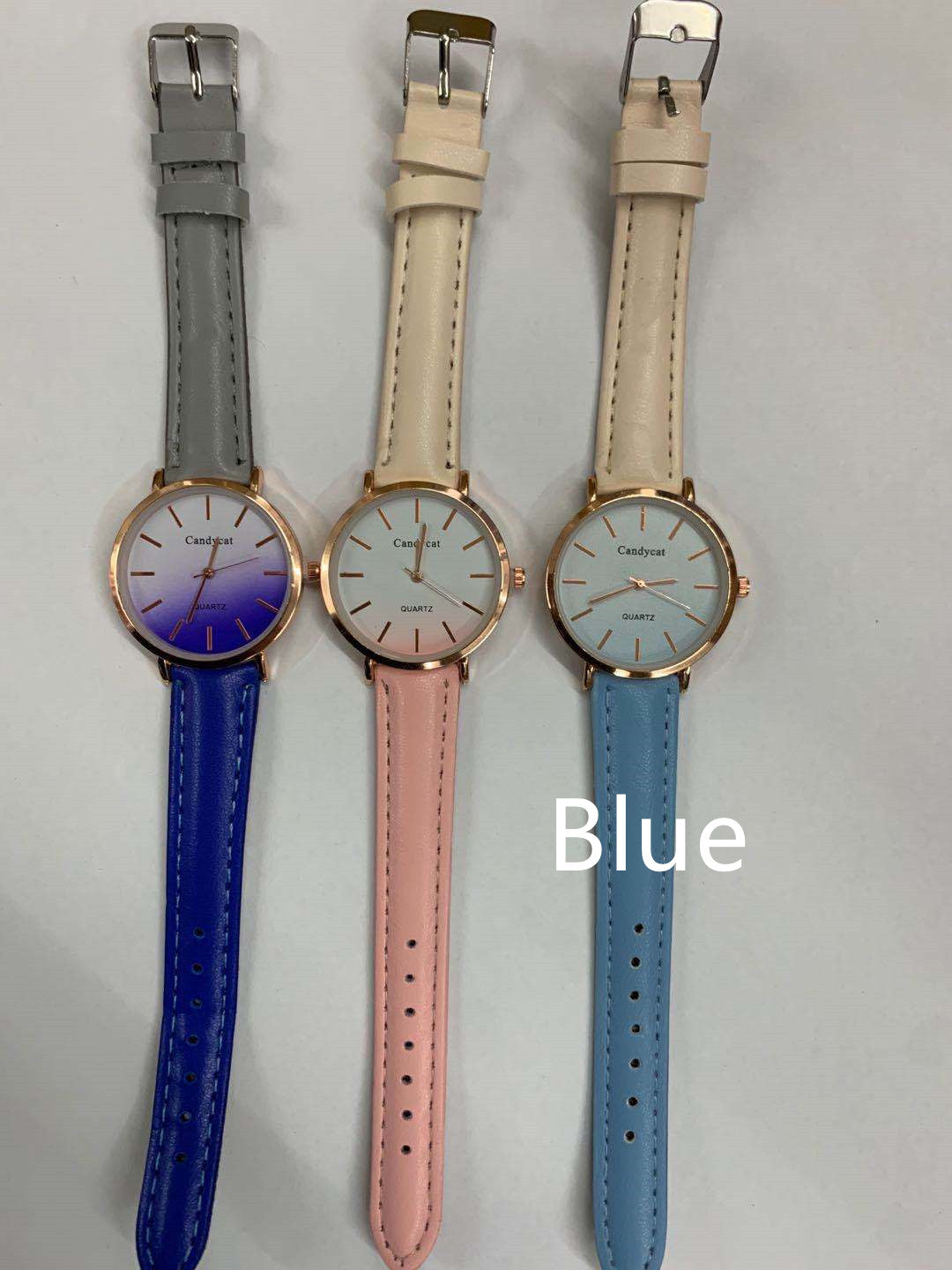 Conjunto de pulsera de reloj de cuarzo con cinturón degradado de moda para mujer