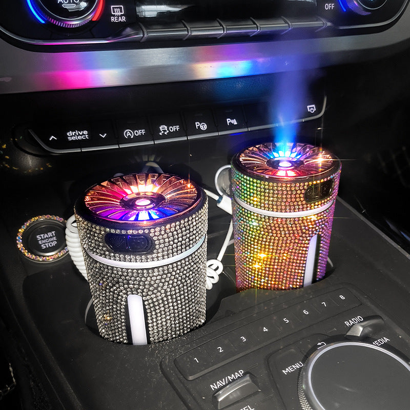 Luxus Diamant Auto Luftbefeuchter LED Licht Auto Diffusor Auto Luftreiniger Aromatherapie Diffusor Lufterfrischer Auto Zubehör Für Frau