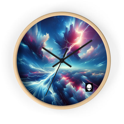 "Electricity In The Sky" - The Alien Wall Clock Digital Art Style