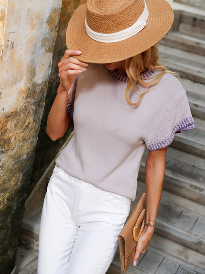 Primavera Verano Nueva Ropa de Mujer Jersey de Punto Suelto de Color Sólido Prendas de Punto para Mujer