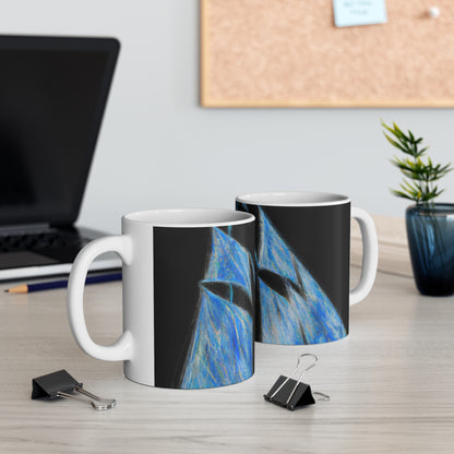 "El velero azul y las velas blancas: Una aventura de libertad en el mar" - The Alien Ceramic Mug 11 oz