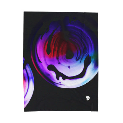 "Exploring Contrasts: A Colorful Dance of Luminance and Chromatic Aberration" - The Alien Velveteen Plush Blanket