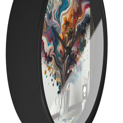 "A Paint Poured Paradise: Acrylic Pouring Art" - The Alien Wall Clock Acrylic Pouring Style