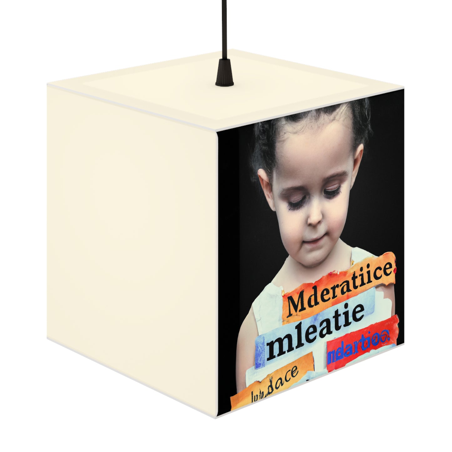 "Anxious Beginnings: A Child's Uncertain Futurescape". - The Alien Light Cube Lamp