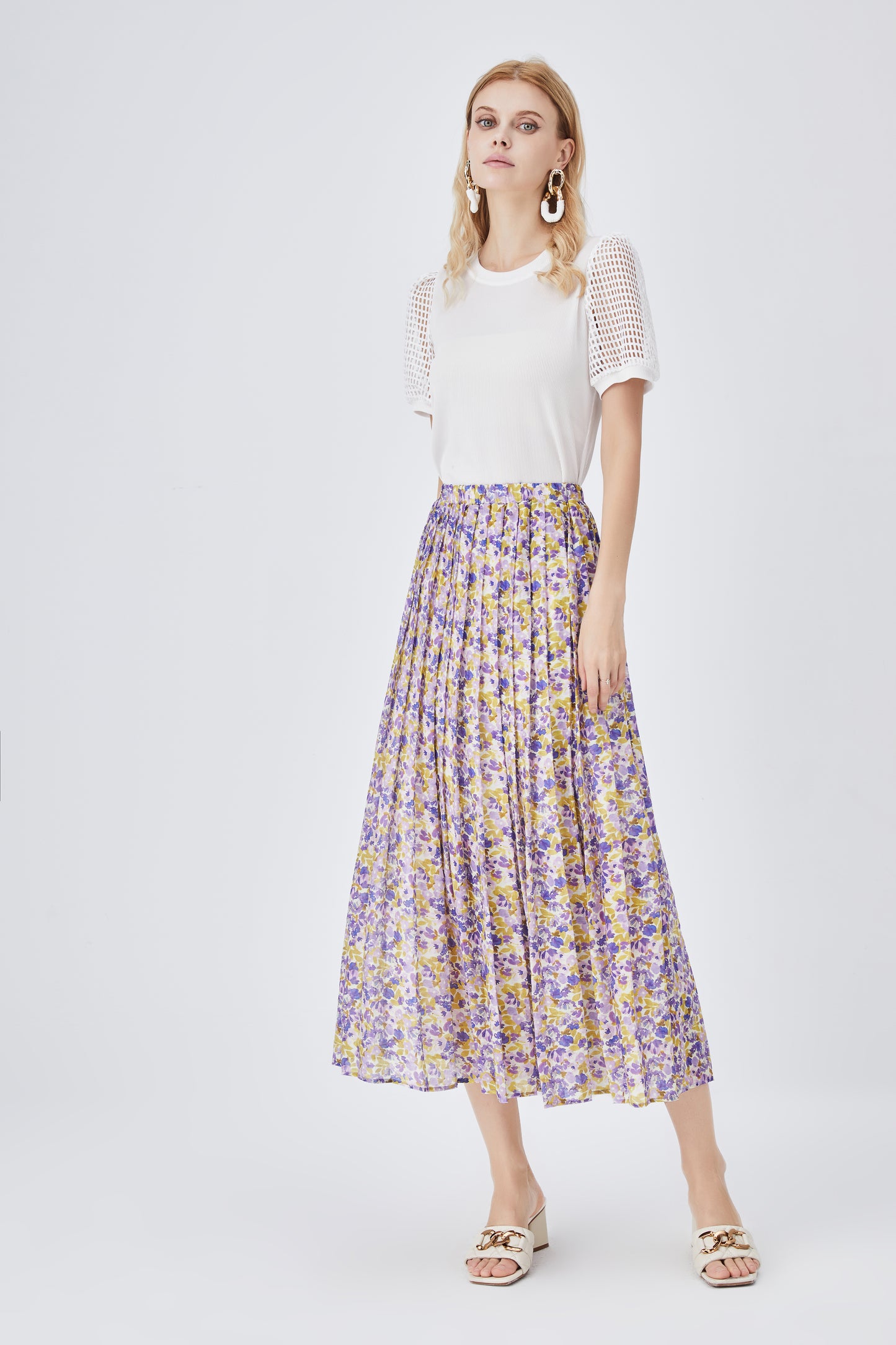 Fashionable Floral Skirt Women Summer Western Youthful-Looking Women Floral A- line Skirt Women Skirt