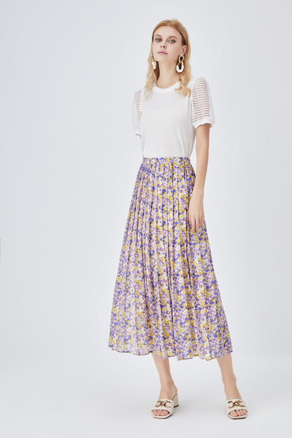 Fashionable Floral Skirt Women Summer Western Youthful-Looking Women Floral A- line Skirt Women Skirt